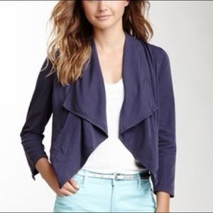Navy Blue Jacket by DKNY Jeans Drape Front
